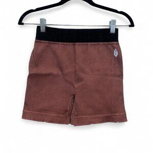 Free People Movement Ribbed Athletic Shorts Rust Orange XS
